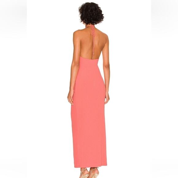 Significant Other Hallie Dress in Watermelon Size 6 NWT Halter Cut Out Midi - Picture 3 of 16